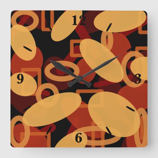 南西の砂漠の風景の色の抽象芸術アート スクエア壁時計 (正面)