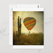 南西の砂漠を越えた熱気球の飛行 ポストカード (正面/裏面)