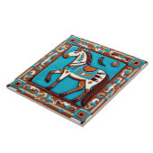 南西の色の馬の南西ブラウンブルー タイル (側面)