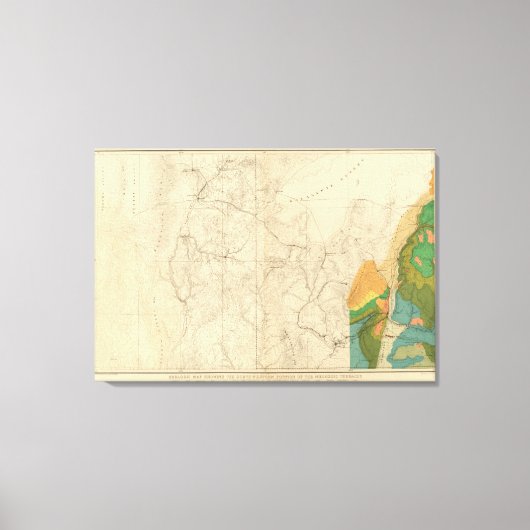 南西の部分を示す地質図 キャンバスプリント (正面)