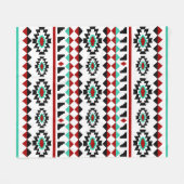 南西アステカなネイティブアメリカンの種族のデザイン フリースブランケット (正面(横))