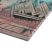 南西アステカパステルピンクとブルー カッティングボード (角)