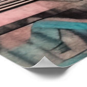 南西アステカパステルピンクとブルー ポスター (角)