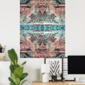 南西アステカパステルピンクとブルー ポスター (ホームオフィス)