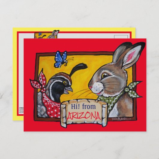 南西アリゾナラビットウズワイルデザートサミナリー ポストカード (正面/裏面)