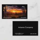 南西アリゾナ砂漠の夕日 名刺 (正面/裏面)