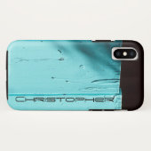 南西アートターコイズドア、パーソナライズされた名前 Case-Mate iPhoneケース (裏面(横))