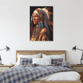 南西アートポートレートのインディアン女性 キャンバスプリント (インサイチュ (寝室))