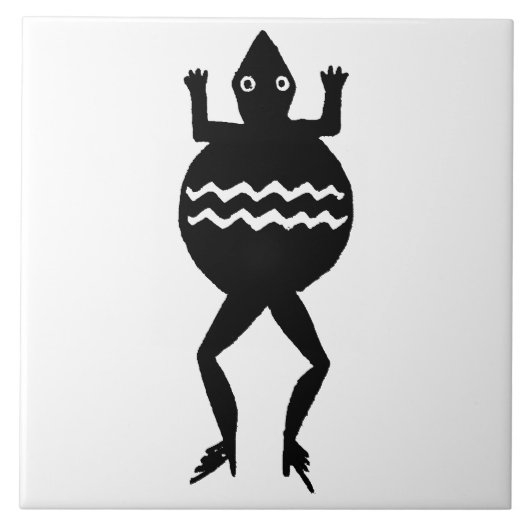 南西アート古代のミブレス陶器のカエル タイル (正面)