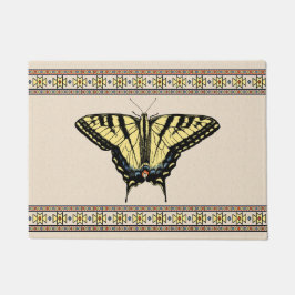 南西イエローアゲハチョウバタフライスモール ドアマット