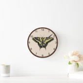 南西イエローアゲハチョウバタフライスモール ラウンド壁時計 (ホーム)