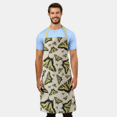 南西イエローアゲハチョウ蝶オールオーバー エプロン (着用した状態)