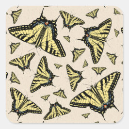 南西イエローアゲハチョウ蝶オールオーバー スクエアシール