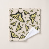 南西イエローアゲハチョウ蝶オールオーバー バスタオルセット (ウォッシュタオル)