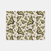 南西イエローアゲハチョウ蝶オールオーバー フリースブランケット (正面(横))