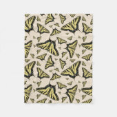 南西イエローアゲハチョウ蝶オールオーバー フリースブランケット (正面)