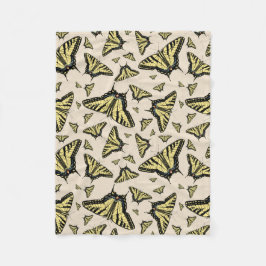 南西イエローアゲハチョウ蝶オールオーバー フリースブランケット
