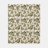 南西イエローアゲハチョウ蝶オールオーバー フリースブランケット (正面)