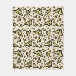 南西イエローアゲハチョウ蝶オールオーバー フリースブランケット