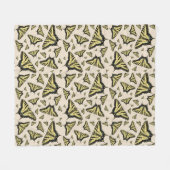 南西イエローアゲハチョウ蝶オールオーバー フリースブランケット (正面(横))