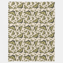 南西イエローアゲハチョウ蝶オールオーバー フリースブランケット