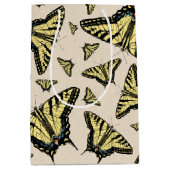 南西イエローアゲハチョウ蝶オールオーバー ミディアムペーパーバッグ (正面)