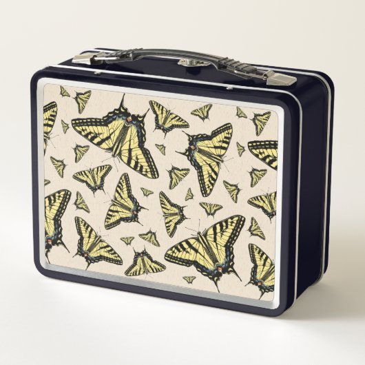 南西イエローアゲハチョウ蝶オールオーバー メタルランチボックス (裏面)