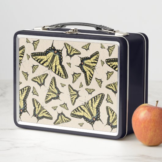 南西イエローアゲハチョウ蝶オールオーバー メタルランチボックス (インサイチュ)