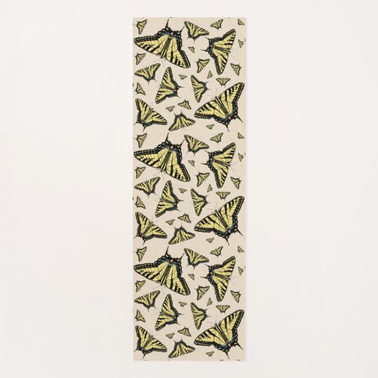 南西イエローアゲハチョウ蝶オールオーバー ヨガマット (正面)