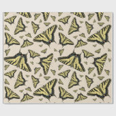 南西イエローアゲハチョウ蝶オールオーバー ラッピングペーパー (フラット)