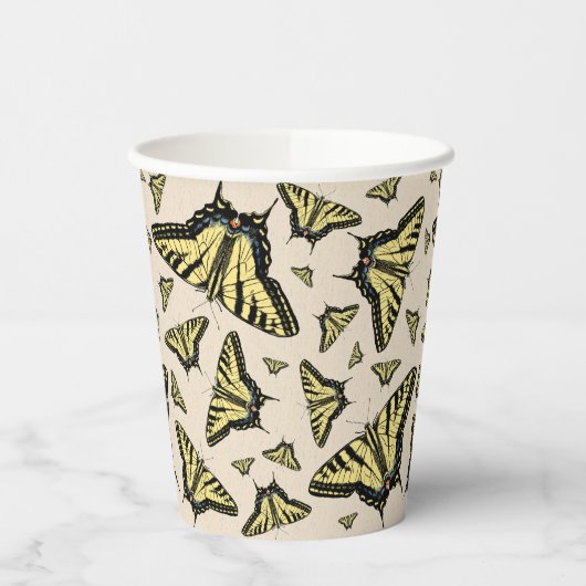 南西イエローアゲハチョウ蝶オールオーバー 紙コップ (左)