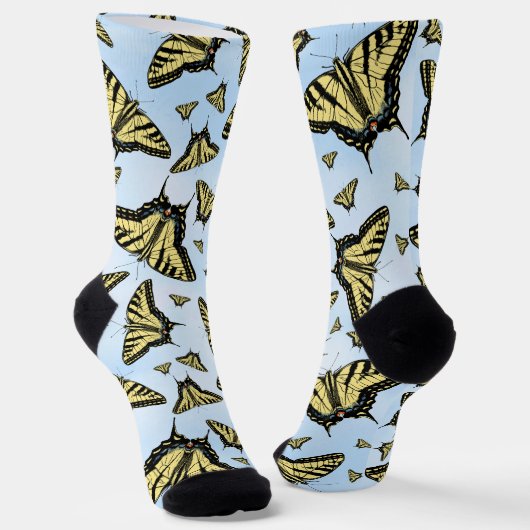 南西イエローアゲハチョウ蝶ブルースカイ ソックス (傾斜あり)