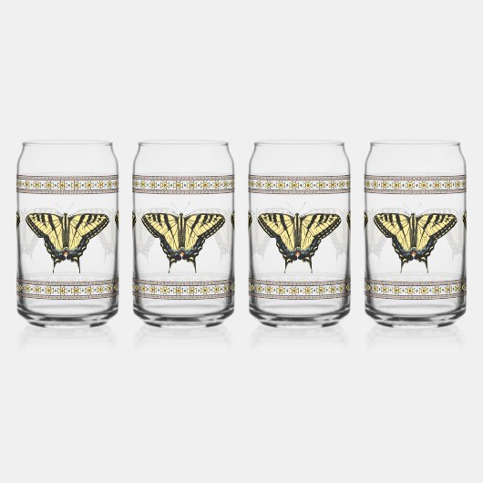 南西イエローアゲハチョウ蝶 ガラス缶 (左)