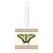 南西イエローアゲハチョウ蝶 キューブオーナメント (正面)