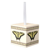 南西イエローアゲハチョウ蝶 キューブオーナメント (裏面アングル)