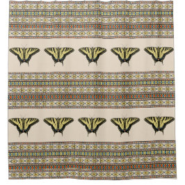 南西イエローアゲハチョウ蝶 シャワーカーテン