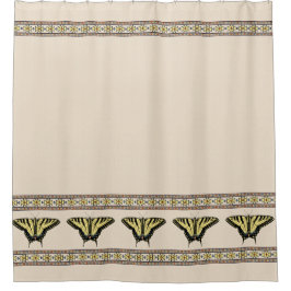 南西イエローアゲハチョウ蝶 シャワーカーテン