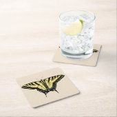南西イエローアゲハチョウ蝶 スクエアペーパーコースター (インサイチュ)