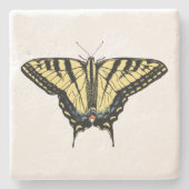 南西イエローアゲハチョウ蝶 ストーンコースター (正面)