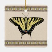南西イエローアゲハチョウ蝶 セラミックオーナメント (裏面)