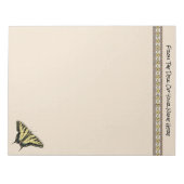 南西イエローアゲハチョウ蝶 ノートパッド (正面)