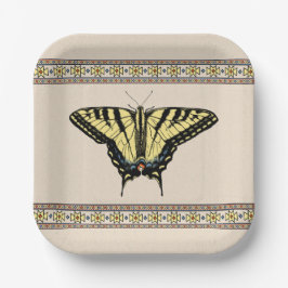 南西イエローアゲハチョウ蝶 ペーパープレート