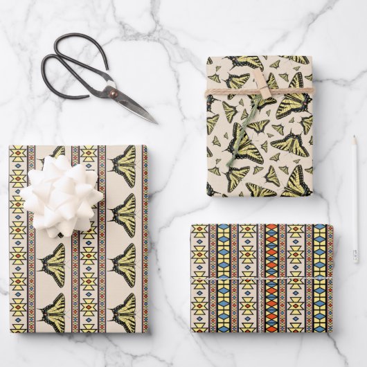 南西イエローアゲハチョウ蝶 ラッピングペーパーシート (正面)