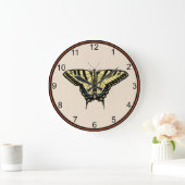 南西イエローアゲハチョウ蝶 ラージ壁時計 (ホーム)