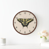 南西イエローアゲハチョウ蝶 ラージ壁時計 (ホーム)