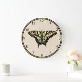 南西イエローアゲハチョウ蝶 ラージ壁時計 (ホーム)