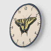 南西イエローアゲハチョウ蝶 ラージ壁時計 (傾斜)