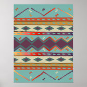 南西インディアンブランケットデザインプリント ポスター (正面)