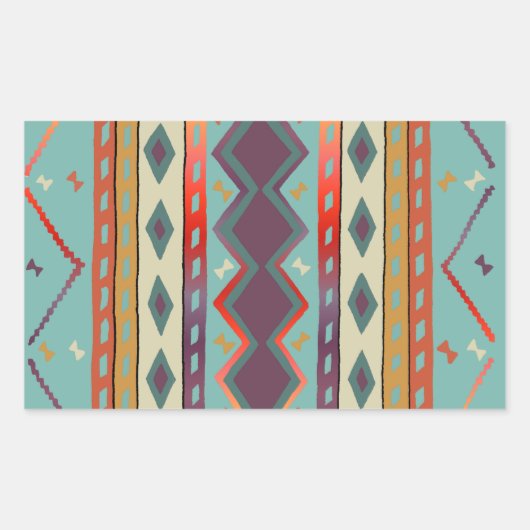 南西インディアン毛布デザインシール 長方形シール (正面)