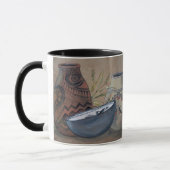 南西インディアン陶器デザインマグ;自然色 マグカップ (左)